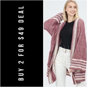 ❄️LAST1️⃣//WINE COTTON BLEND CARDIGAN